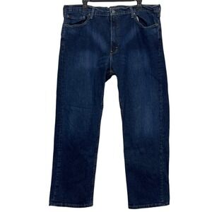 Levis‎ 505 Regular Straight 40x30 Cotton Blend Medium Wash Denim Blue Jeans Zip